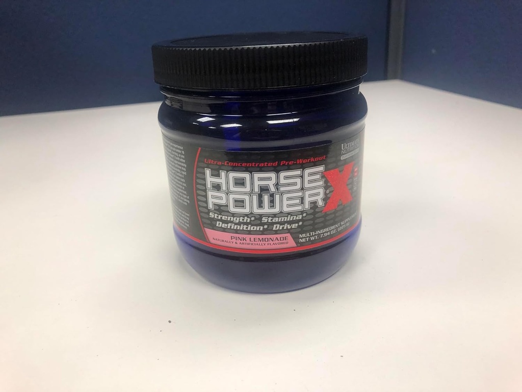 Ultimate Nutrition Horse Power X, Interd Pre Workout Supplement, Tinatine ve Vitamin B12, Support Strength, Pink Lemonade, 7.94oz (225g)
