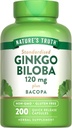 Nature's Truth Ginkgo Biloba 120mg | Plus Bacopa | 200 Hızlı Yayın Kapsülleri | Standartlaştırılmış Tür | Non-GMO ve Gluten Free Supplement Supplement