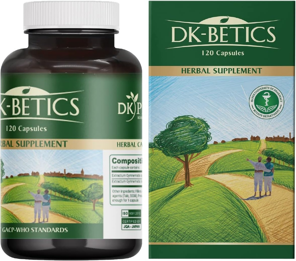 DKBetics Gymnema Sylvestre Health Supplements Gymnema Latifolium | 120 Capsules, 225mg | Natural Herbal Health Support, GACP - WHO Standards, 1 Month Supply, 1 Pack
