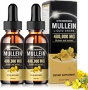 Lungs 480,000‬mg için Mullein Drops, 13 in 1 Vegan Mullein Leaf Extract 1600MG for Lung Detox & Cleanse (2)