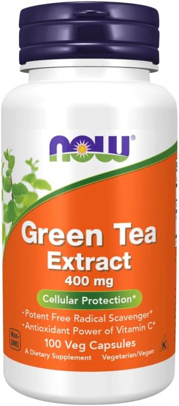NOW FOODS Green Tea Extract 400mg 60% Capsules, 100 CT
