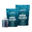 KORREXIKO Marine Collagen Supplement Pills & Toz Sche - 10.000 mg Double Hydrolyzed Collagen Toz 15 oz & 5oz ve 1800 mg Collagen Peptides 120 Capsules - Saç için, Skin & Nails