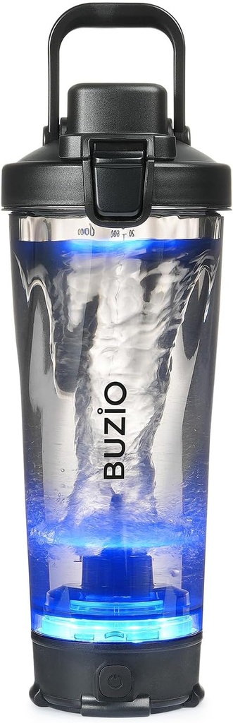 BUZIO Electric Protein Shaker Şişe, 24 oz Shake Blender Şişe, Protein Mixes Shaker Cups için USB Device Blender, Portatif Büyük Spor Su Şişeleri Tritan ile Yapıldı, Black Sports Water Şişeleri