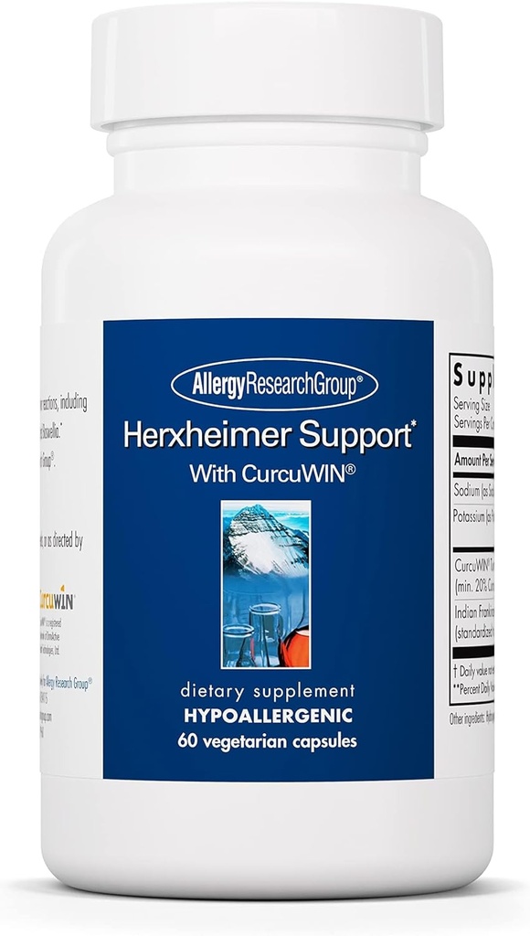 Alerji Araştırma Grubu Herxheimer Desteği - Turmeric Boswellia Supplement with CurcuWIN, Curcuminoids and Pure Boswellia Extract for Women & Men, Detox and Cleanse Support - 60 Vegetarian Capsules