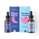 JoySpring Genius Drops Brain Supplement ve SleepBerry Melatonin for Kids Sleep Support