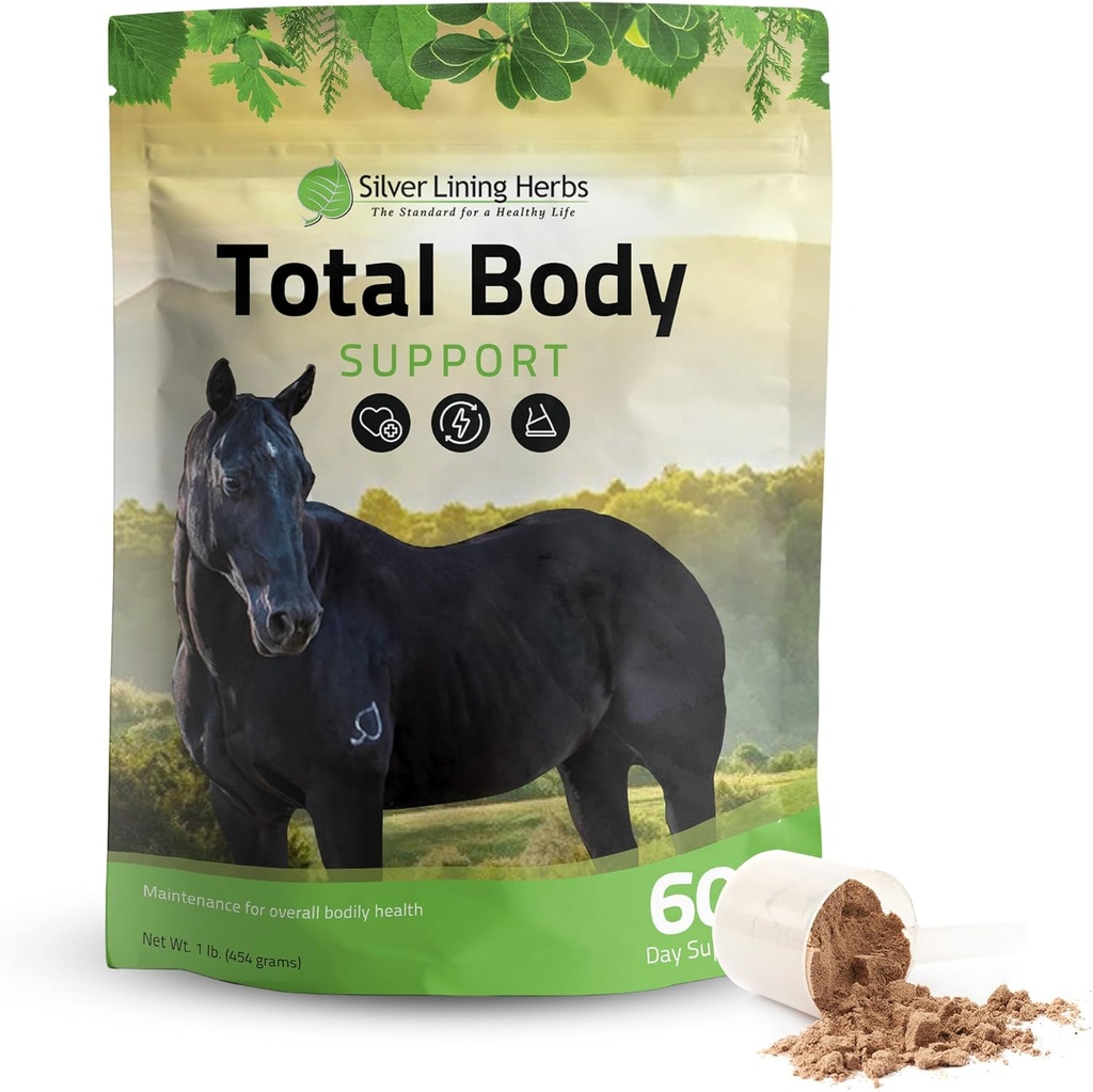 Silver Lining Herbs Total Body Horse Supplements Toz for mental & Genel Sağlık - Atlar için Daha İyi Skin & Sağlıklı Önleme - Doğal Herbal Equinity Horse Supplement - 1 lb Bag Bag