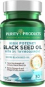 Düşük Ürünler Yüksek Potency Black Tohum Yağı - Çift Güç + Soğuk Baskı - % 3 Thymoquinone - 500 mg Black Cumin Tohum Yağı - Omega 6 + 9 Essential Fatty Acids - Easy to Swallow - 30 Mini Softgels