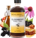 Κήποι Mickelberry Elderberry Honey Tonic, Sambucus Syrup, Black Elderberry - Ανοσοποιητική Υποστήριξη για Ενήλικες και Παιδιά (4 Ουγγιά)