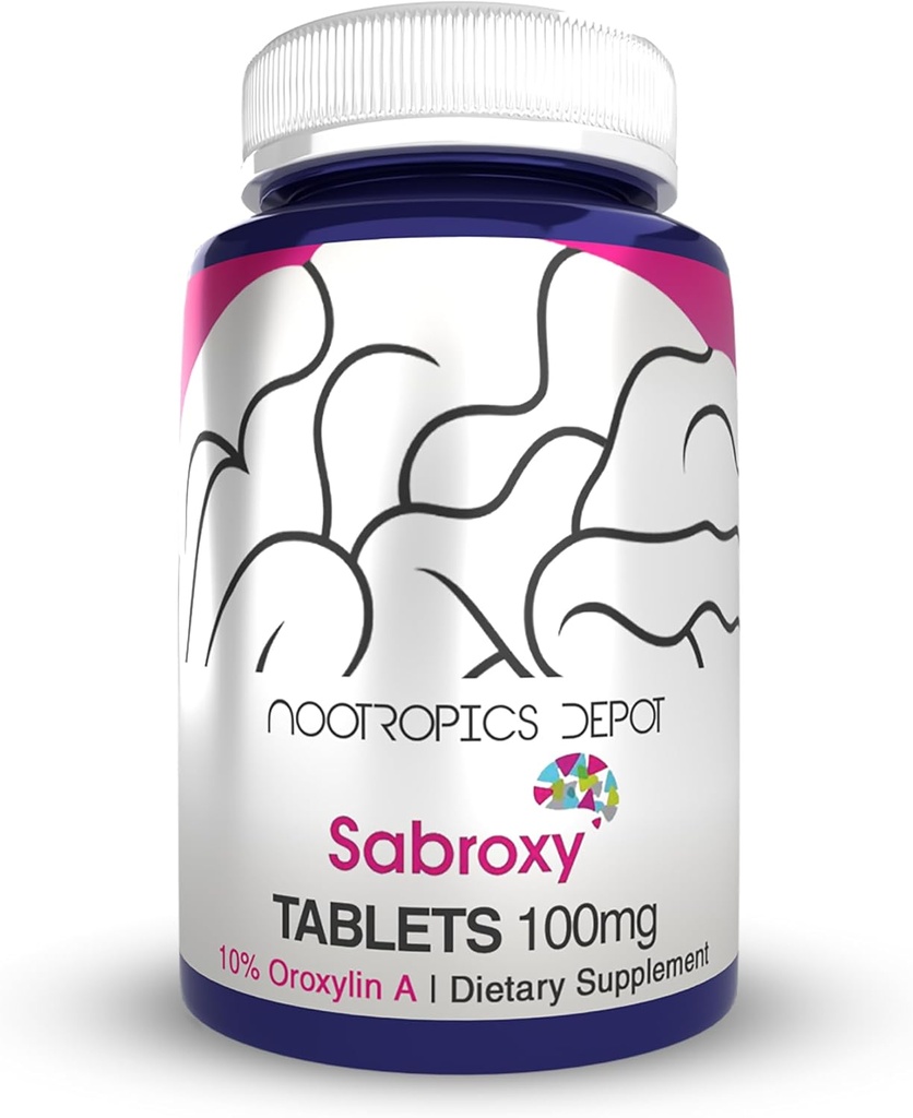 Nootropics Depot Sabroxy® Tabletler | 100 mg | 90 Count | Minimum% 10 Oroxylin-A | Oroxylum indicum | Can Support Focus & Motivasyon | Bilişsel İşlevlere Yardımcı Olabilir |