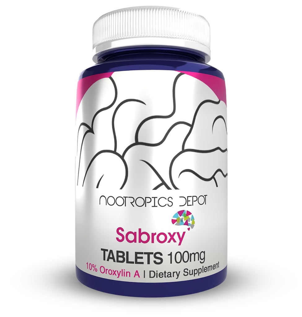 Nootropics Depot Sabroxy® Tabletler | 100 mg | 90 Count | Minimum% 10 Oroxylin-A | Oroxylum indicum | Can Support Focus & Motivasyon | Bilişsel İşlevlere Yardımcı Olabilir |