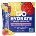 GoHydrate Low Sodium Electrolytes Powder Packets Sugar Free - Instant Hydration Daily Drink Mix - Zero Sugar Water Flavor Packet Singles with Vitamin D - (Strawberry Lemonade, 30 Packs)