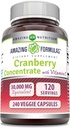 Amazing Formulas Cranberry Temp ile 30.000 mg C Supplement | Veggie Capsules | Super Strength | Non-GMO | Gluten Free | Made in USA (1 Pack, 240 Count)