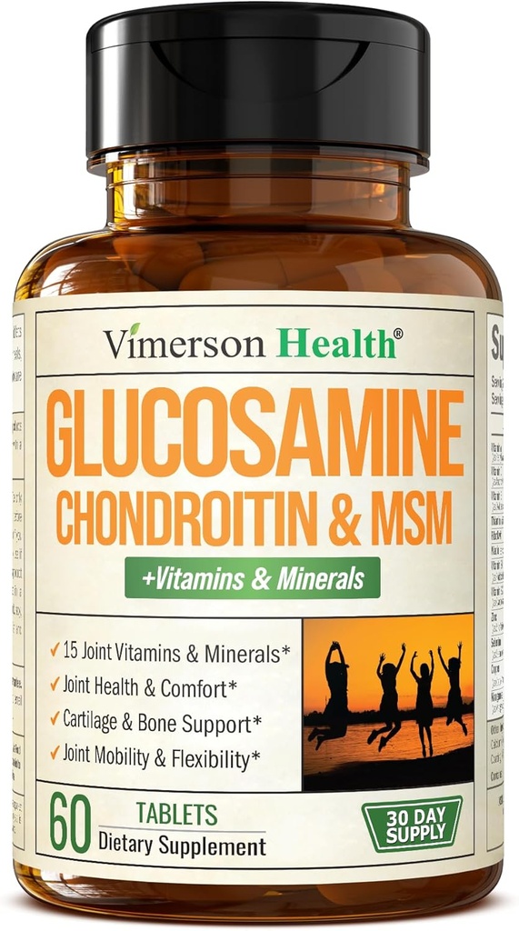Glucosamine Chondroitin MSM Supplement – Erkekler ve Kadınlar için Gelişmiş Ortak Supplementler 1000 mg, Chondroitin Sulfate & MSM, B12 ve Daha Fazla Ortak Sağlık - FSA Eable