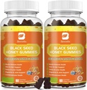 (2 Pack) Black Seed Oil Sea Moss Gummies with Ashwagandha, Burdock Root, Linden Honey, Elderberry, Turmeric, C, D3 & çinko - Supports Immunity, Commons, Digestion, Hair & Skin, Vegan Gummies 120
