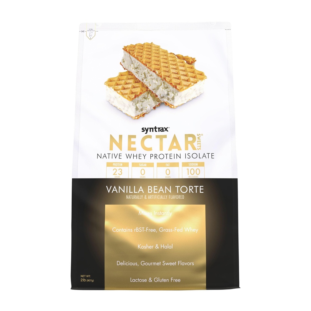 Syntrax Beslenme Nectar Sweets, 100% Whey Isolate protein Toz, Vanilla Bean Torte, 2 lbs