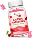 Magnezyum çinko Gummies, Kalsiyum 2:1 Destek Kas, Mood ve Immunity için D3 & B12 Vitamini, 60 Vegan Cherry Flavor Gummies