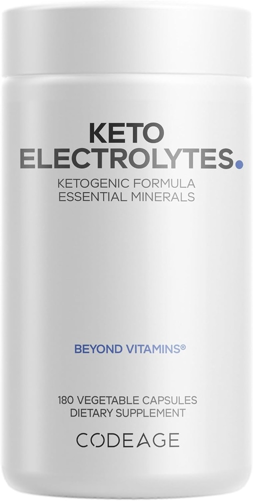 Kodaj Electrolytes Supplement – Vegan Electrolyte Tabletler Magnezyum, Pyum, Kalsiyum & Salt - Elektrolyte Toz Salt Pills & İçilir Hydration Supplements - Non-GMO Keto Diyet - 180 Capsules