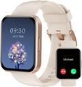 RUIMEN Smart Watches for Women Men (Answer/Make Calls) iPhone / Android Phones, 1.85" HD Ekran Fitness Tracker Kalp Hız İzleme 100 + Spor İzleyicisi (Milky White)