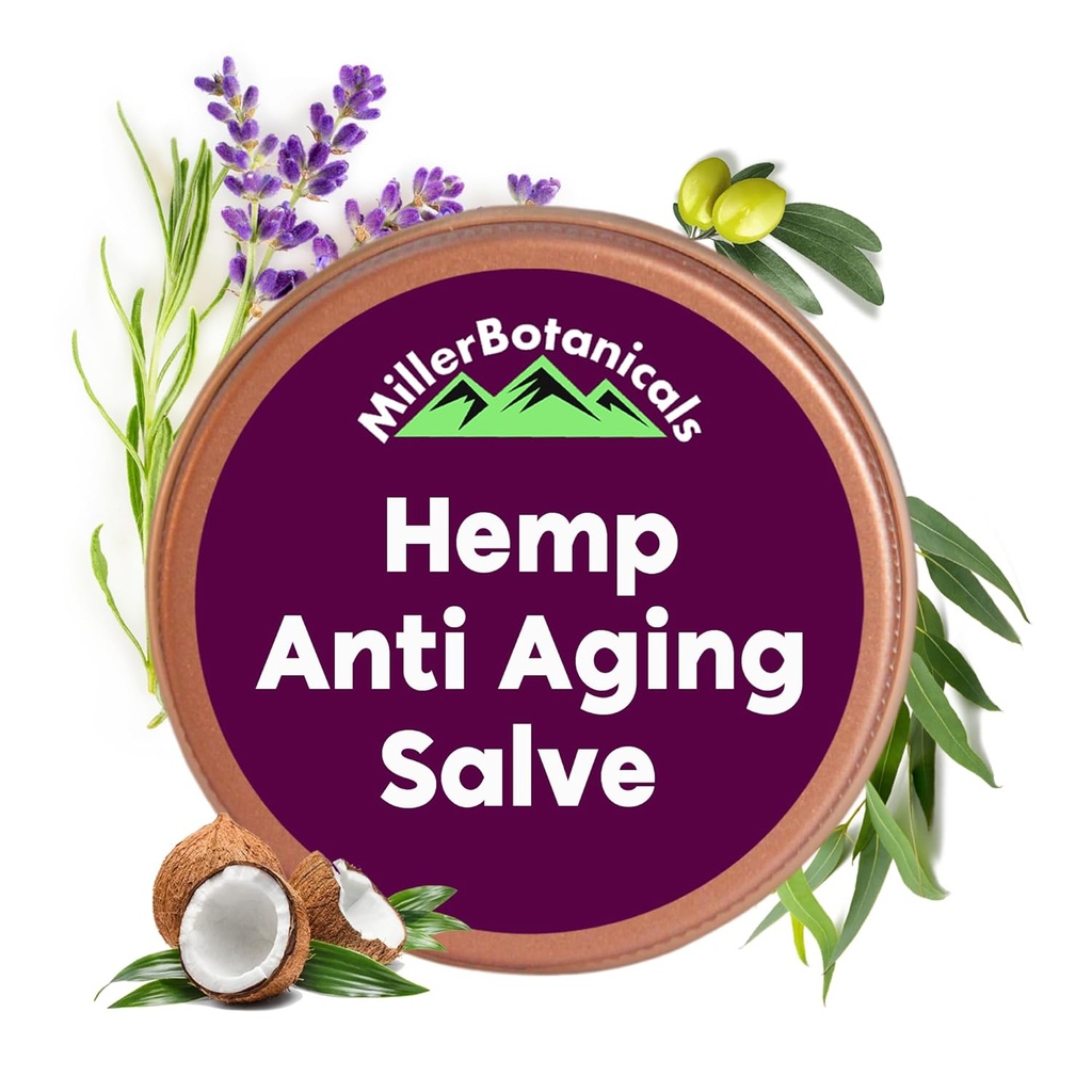 Hemp Salve - Skin Moisturizer Balm, All Natural Materialss - Aloe Vera, Coconut Oil, Rose Hips, & More, 1.7oz (6000 mg)