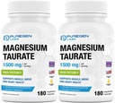 Puregen Labs Magnezyum Taurate 1500 mg (High Potency) Total 360 Veggie Caps, Chelated for Superior Abors, Non-GMO, NO Gluten ve Süt | ABD'de Yap