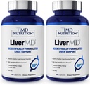 1MD LiverMD - Liver Support Supplement | Siliphos Milk Thistle Extract - Highly Bio available, for Liver Support | 60 Capsules (2-Pack)