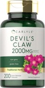 Carlyle Devils Claw 2000 mg | 200 Capsules | Tempd Root Extract | Devils Claw Herbal Supplement | Non-GMO, Gluten Free Supplement Supplement Supplement