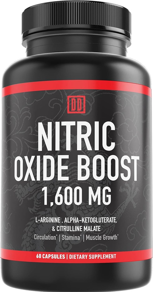Nitrik Oksit ATM Supplement, 1600 mg Ekstra Kuvvet L-Arginine, Citrulline Malate ve Alpha-Ketoglutarate (60 Kont, 1 Şişe)