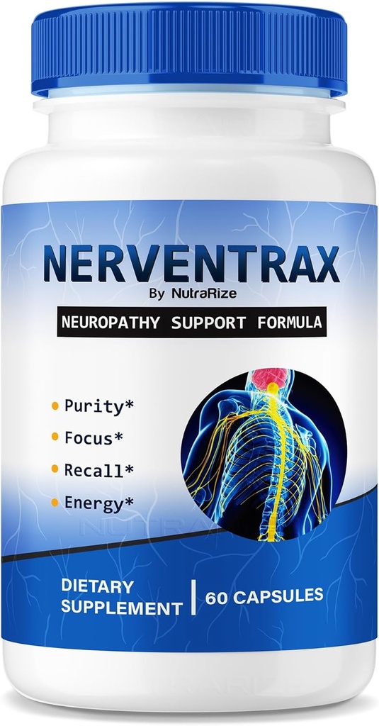 Nerventrax Capsules, Resmi Formula Nerve Wellness ve Fonksiyonlar, Tüm Doğal Nerve Vitaminleri, Premium Nerven Trax Supplement, Pastillas Review (60 Capsules)