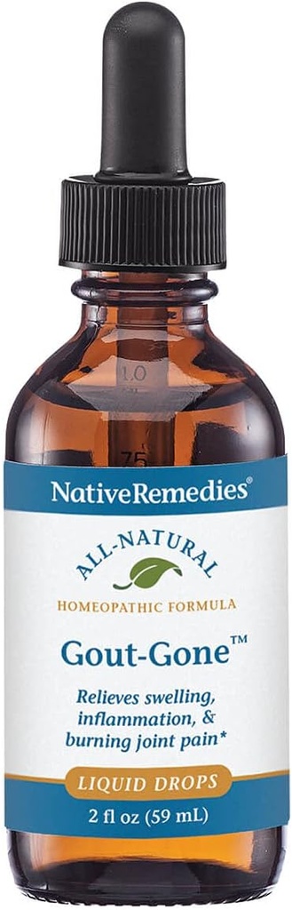Native Remedies Gout-Gone - Φυσική Ομοιοπαθητική Φόρμουλα για το Κοινό Οίδημα, την Ερυθρότητα και τη Δυσφορία της Γούτας - 59 mL
