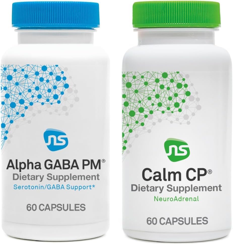 NeuroScience Stress Response & Sleep Set - Alpha GABA PM + Calm CP με μελατονίνη, L-theanine, Banaba Leaf & More (2 Προϊόντα, 60 Μέτρα Καθένα)