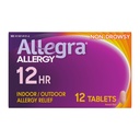 Allegra Yetişkin 12 Saat Antihistamin Tabletleri, Non-Drowsy Kapalı ve Açık Alerji ilacı, 60 mg Fexofenadine HCI Antihistamine Pill, 12Count