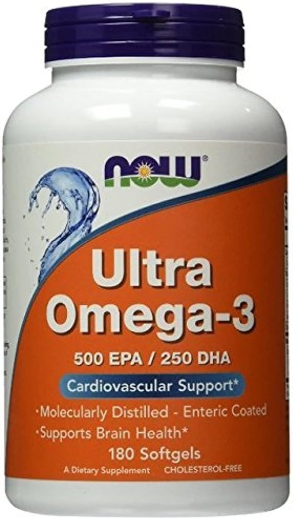 Ultra Omega-3 500 EPA/250 DHA, 180 Softgels, Από NOW Τρόφιμα (πακέτο του 2)