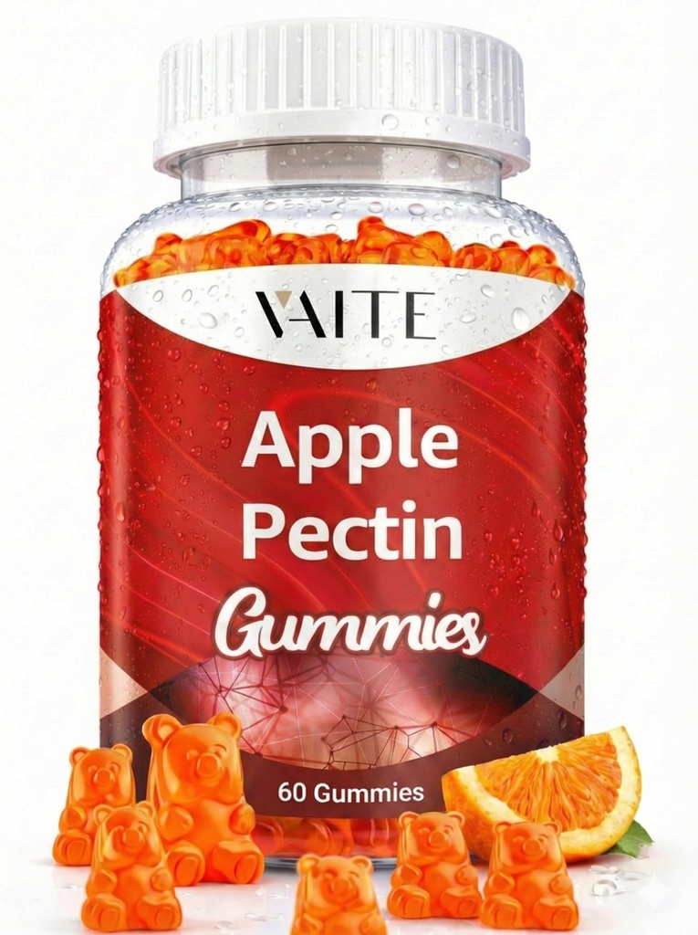 Apple Pectin Gummies - High-Fiber Συμπλήρωμα με 2000mg Φυσική Χοληστερόλη Χαμηλότερη Υποστήριξη, Προωθεί Digestive Wellness & Στομάχι Comfort, Μη-GMO & Γλουτένη Δωρεάν φυτικά συμπληρώματα - 60 Vegan Gummy