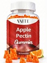 Apple Pectin Gummies - High-Fiber Supplement with 2000 mg Natural Cholesterol Lower Support, Tegestive Wellness & Stomach Comfort, Non-GMO & Gluten Free Herbal Supplements - 60 Vegan Gummy
