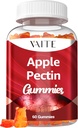 Apple Pectin Gummies - High-Fiber Supplement with 2000 mg Natural Cholesterol Lower Support, Tegestive Wellness & Stomach Comfort, Non-GMO & Gluten Free Herbal Supplements - 60 Vegan Gummy