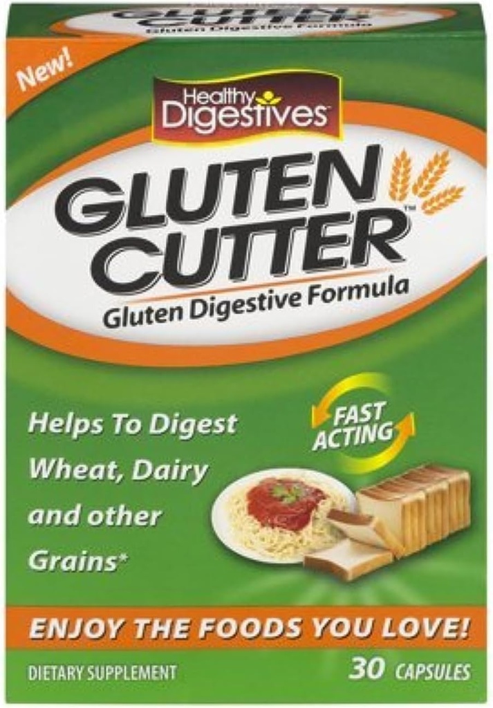 Sağlıklı Digestives Gluten XS Enzyme Formula - Bodies Gluten Digestionnızı Geliştirin ve Kırklık Buğday, Süt ve Diğer Ürünlerde Yardımcı Olmak - 30 Hizmet, Capsules (Pack of 2) MVxO$:D