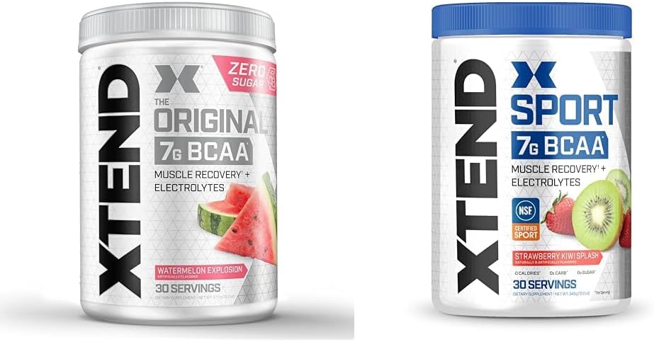 XTEND Original BCAA Toz Sumelon Patlama ve Spor BCAA Toz Strawberry Kiwi Outlet - Mikrolyte Dust for Recovery & Hydration with Amino Acids - 30 Servisler