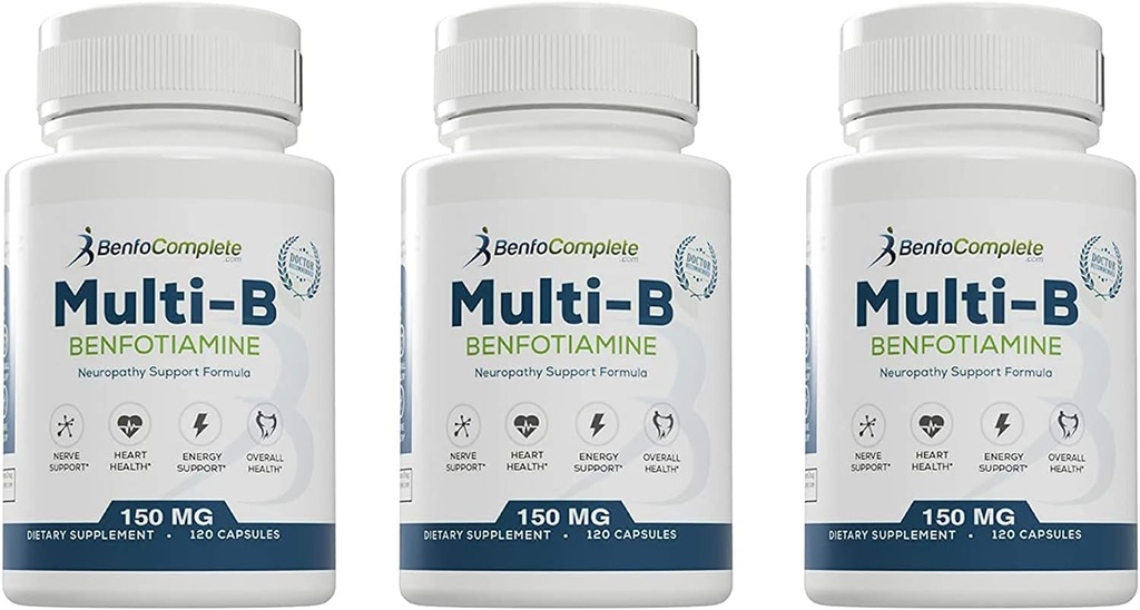Benfotiamine Multi-B Neuropati Neuropatinin Beslenme Desteği için Formula Destek - 360 Capsules - 3 Şişelerin Paketi