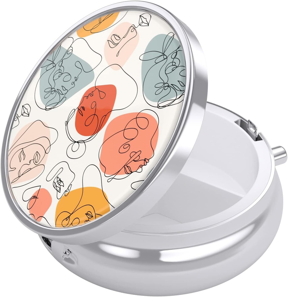 Nipichsha Pill Box, Küçük Pill Case for Purse & Pocket, Cute Travel Medicine Organizer, Portatif Tıp Konteynerleri Vitaminleri, İlaçları, Fish Oil & Supplement, Guise