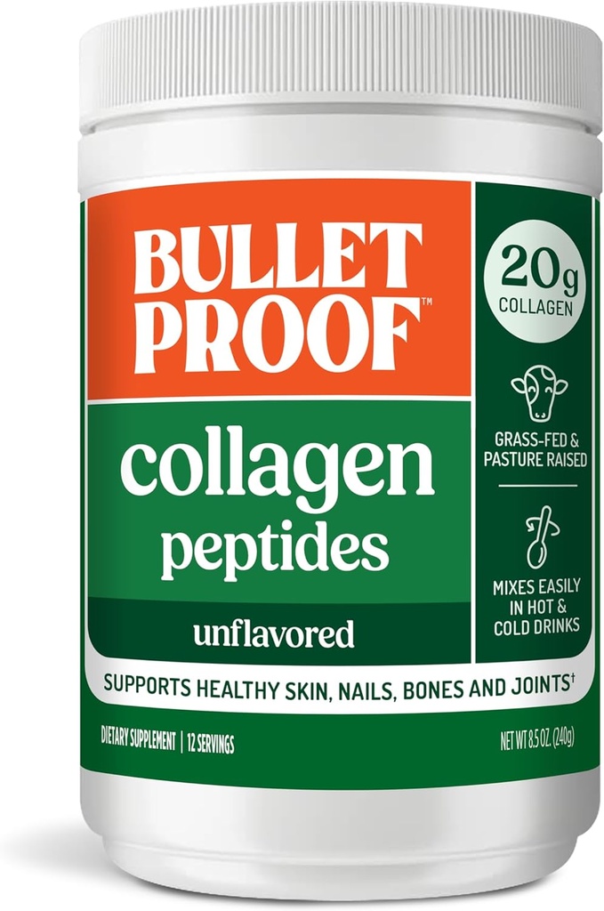 Kurşun geçirmez Collagen 18g protein Toz, 8.5 oz, Unflavored