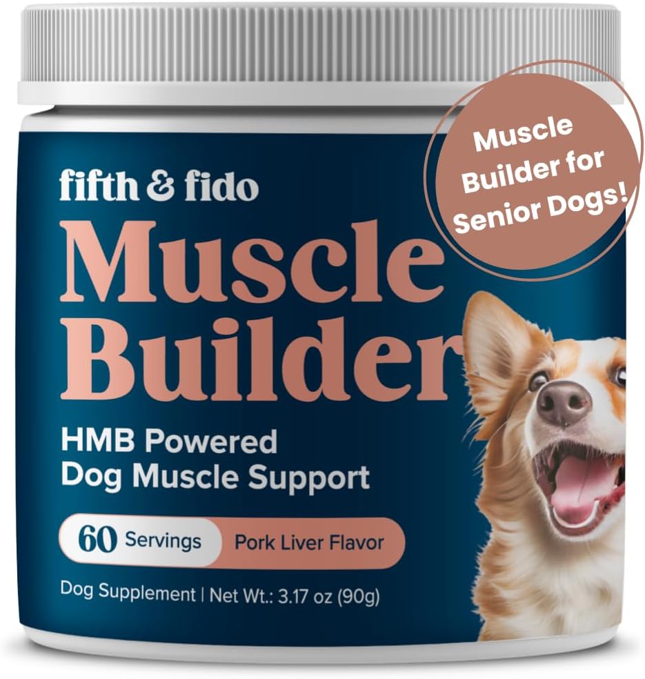 Beşinci ve Fido Köpek Ağırlıkı - Köpekler için Yüksek Calorie Protein Tozu - Puppiler ve Kıdemli Köpekler için Kilo Supplement - Destek Kas & Enerji Kurtarma - 317 oz (60 Hizmet)