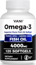 Fish Oil Omega 3 (4000 mg), 120 Softgels,Omega 3 Fatty Acid Supplements with EPA & DHA for Brain & Heart Health*