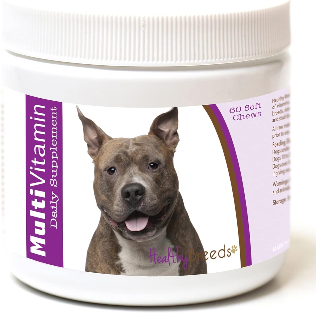 Υγιείς Φυλή American Staffordshire Terrier Multi-Vitamin Μαλακές Μασούσες 60 Count
