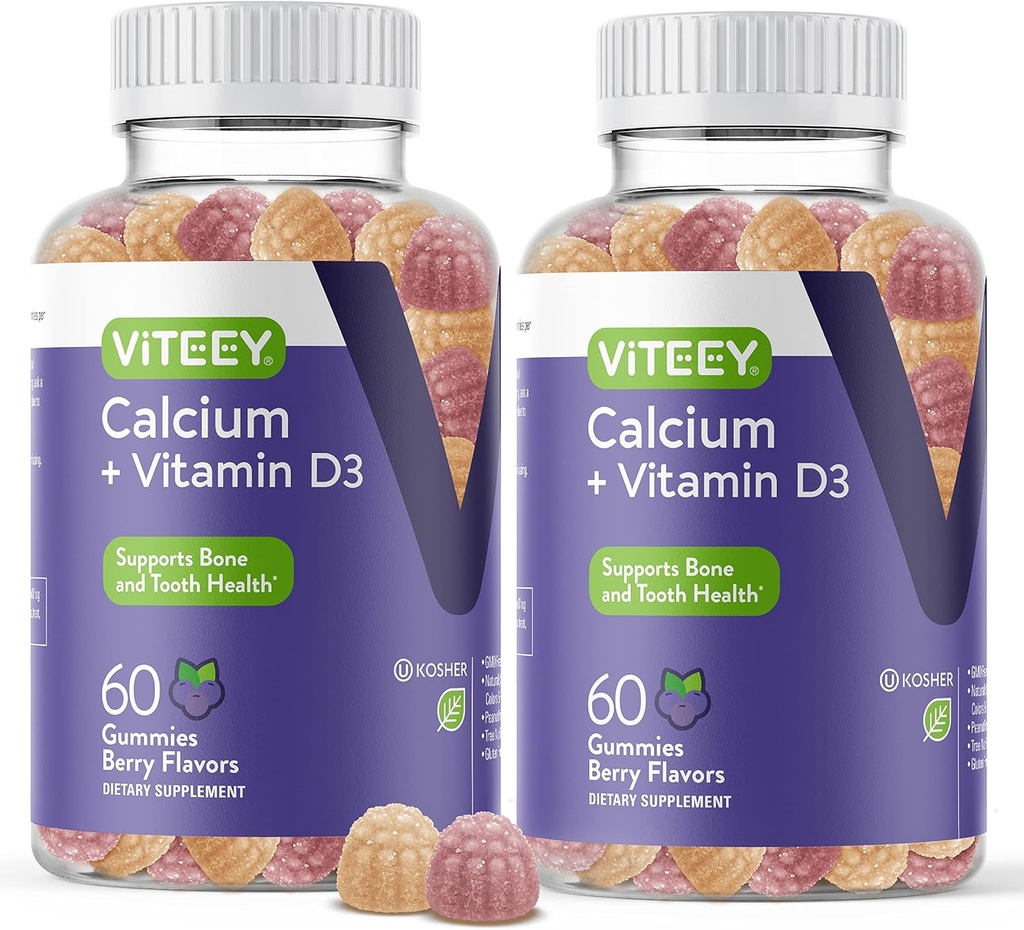 D3 Vitamini ile Beslenme Gummies - Bone Health & Tooth Health - Kadınlar, Erkekler ve Kadınlar için Değerli Gıdalar - Kosher, Gluten Free, GMO Free, Tasty Berry Flavoreduba Chews Gummy