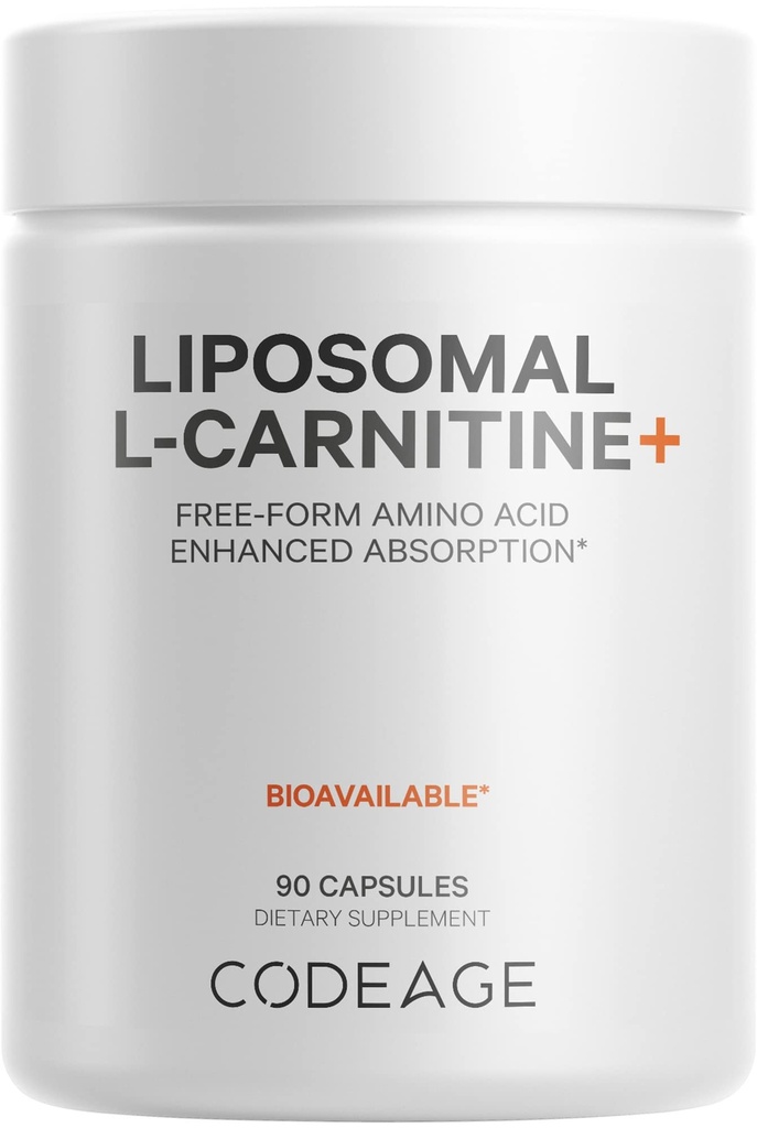 Kodaj Liposomal L-Carnitine+ Supplement - 500 mg L-Carnitine L-Tartrate per Service - Free-Form Amino Asit - Carnitine - Liposomal Delivery - Vegan, Non-GMO Capsules