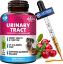 Cat & Dog Urinary T Enfeksiyon Tedavisi ve Doğal UTI Tıp Cranberry & D-Mannose -Kidney+Bladder Desteği - En İyi Incontinence, Bladder Stones - Pet Renal Health & Care Drops
