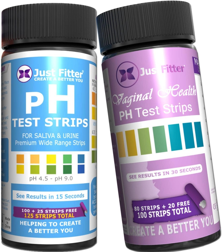 Sadece Fitter Women's Body and Vaginal pH Sche. Urine, Saliva ve Vaginal pH Dengesi için doğru pH Strips. Tamam Body Wellness için Basit Hızlı Test Çözümü.