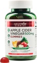 NatureWise Apple Cider Vinegar Gummies - 2 + Vitamin B12 - Pectinive Vegan, Gluten-Free, Non-GMO -90 Count[45-Day Supply for 1000 mg or 3-Months for 500 mg]