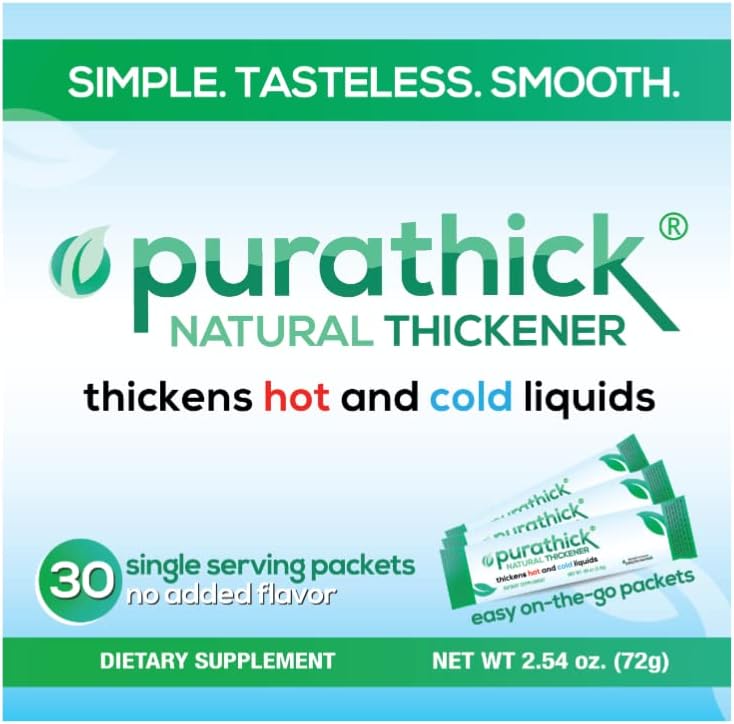 Φυσικό κουτί Thickener 30 ατομικών ραβδιών, Thickens ζεστό και κρύο υγρό για τα άτομα με δυσφαγία (1 κουτί)