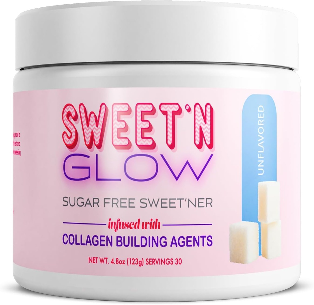 Project Ad Sweet' N Glow Zero Calorie Sugar Free Sweet'Ner with Collagen Building Agents (30 Services, Unflaved)